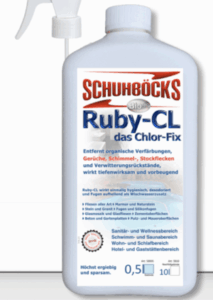 Schimmel entfernen in Fugen und auf Fliesen mit Schuhböcks Ruby CL